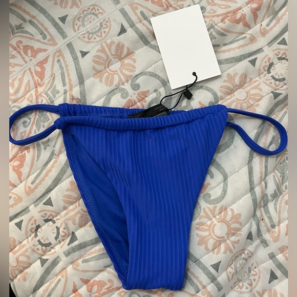 Nwt- zara- side tie ribbed bikini bottom-small - Picture 5 of 8